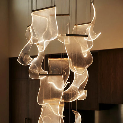 Sheets Chandelier (Round Ceiling Mount)