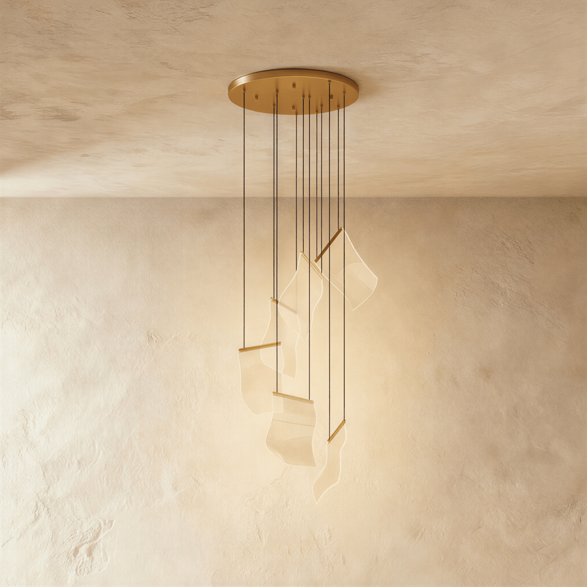 Sheets Chandelier (Round Ceiling Mount)