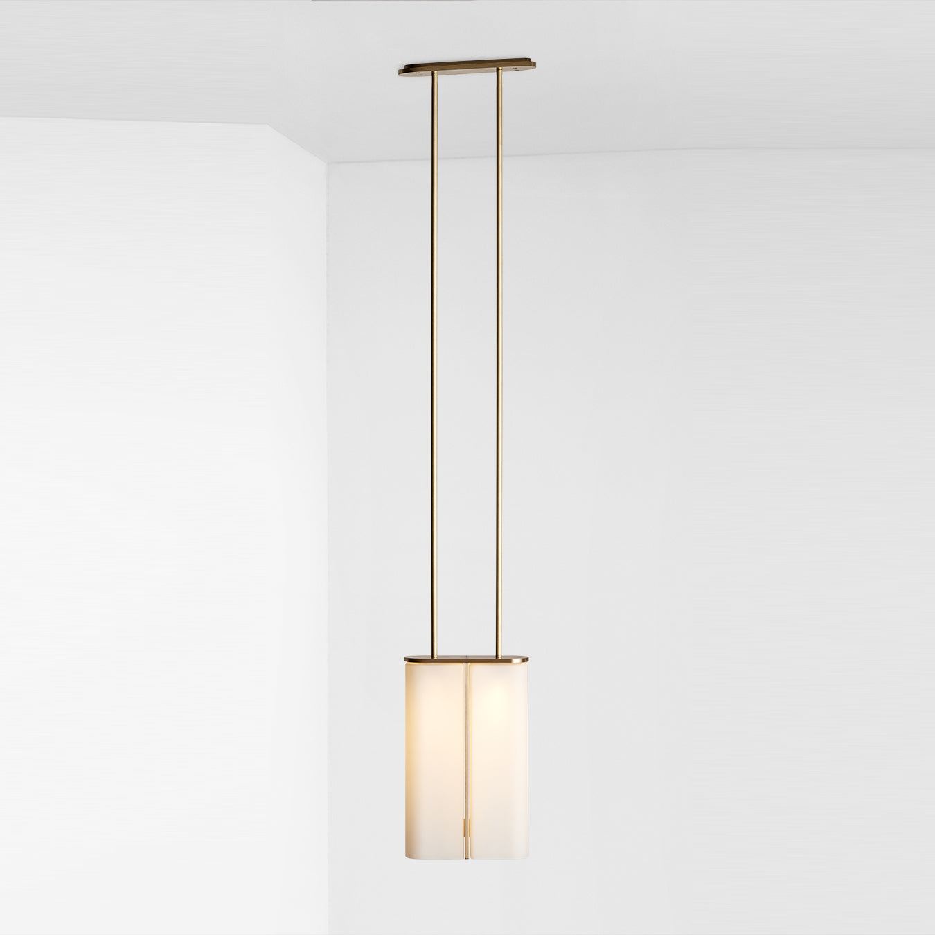 Slim White Glass Pendant Light