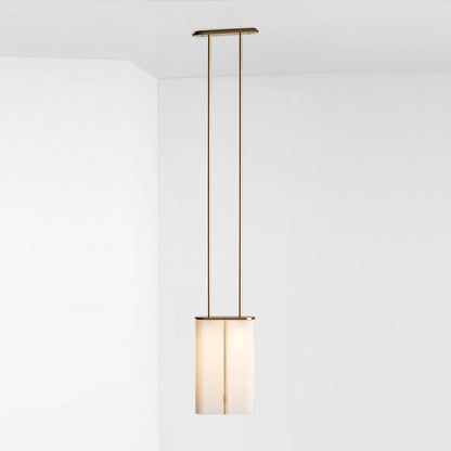 Slim White Glass Pendant Light