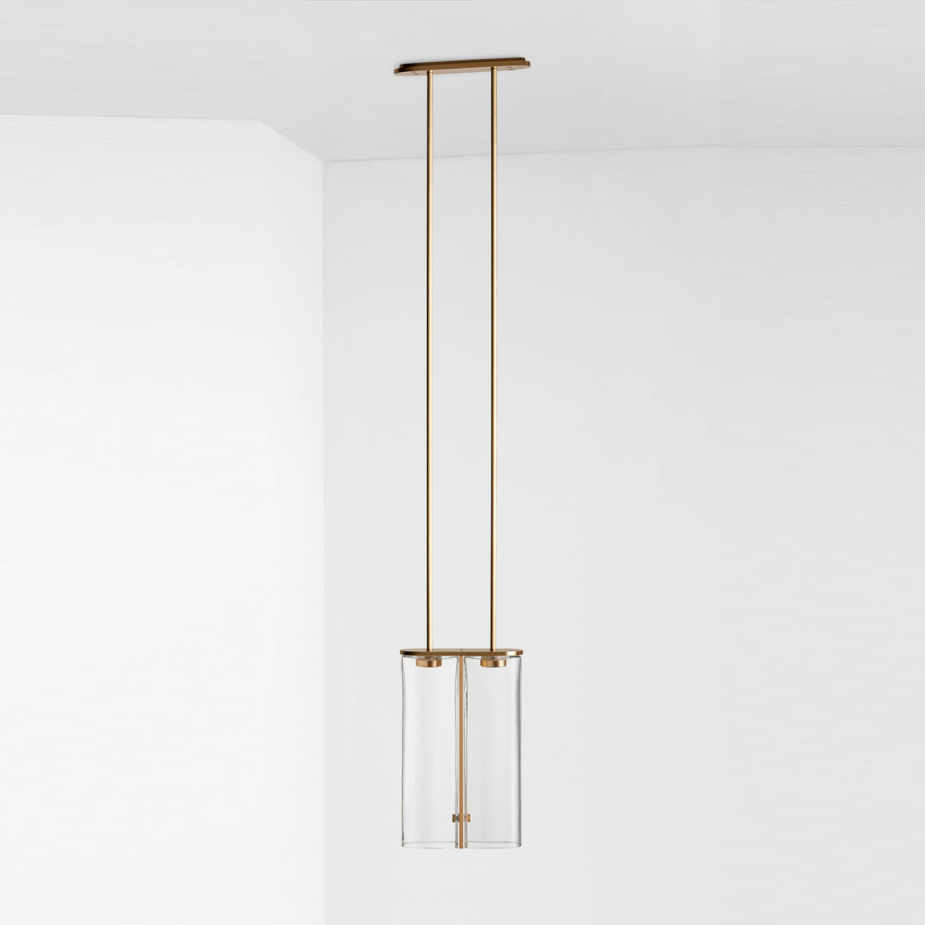 Slim White Glass Pendant Light