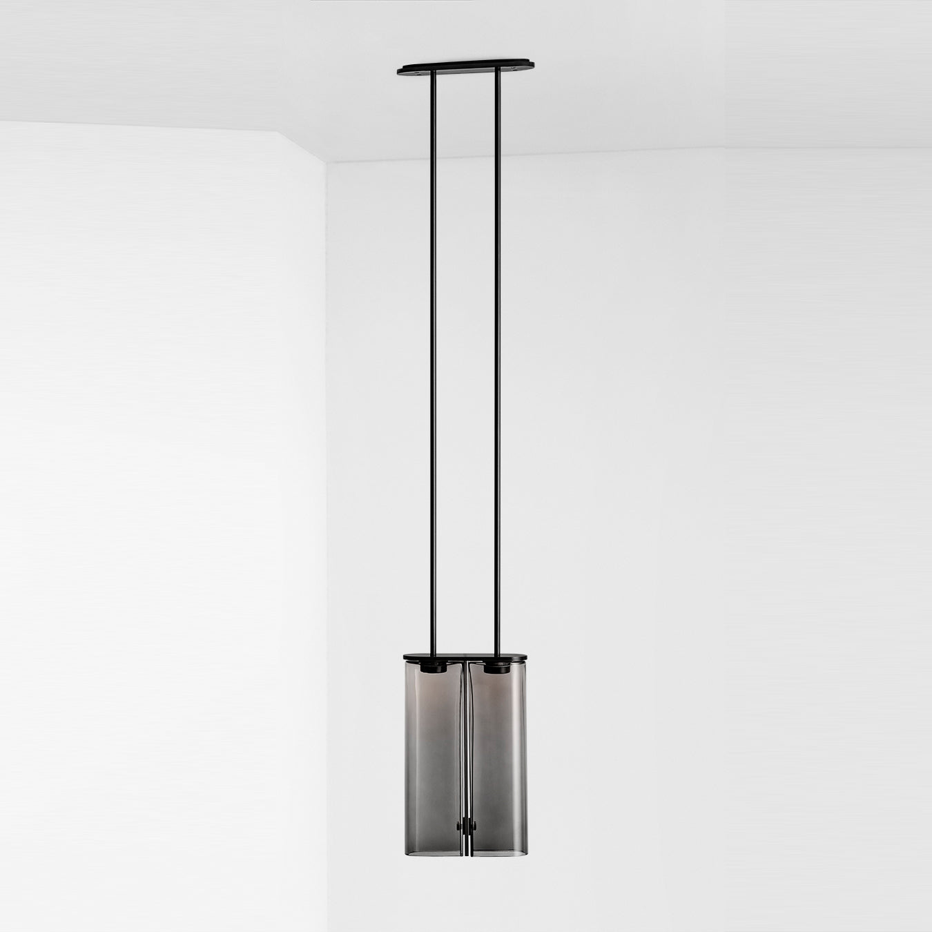 Slim White Glass Pendant Light