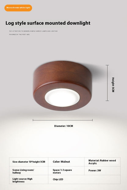 Solid Wood Surface-Mounted Ceiling Light