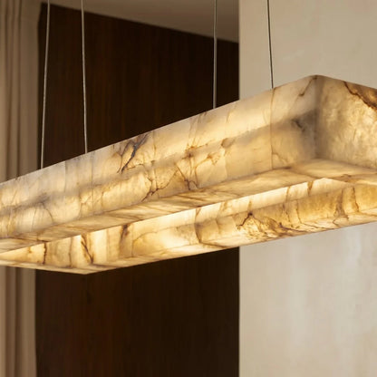 Teva Rectangular Alabaster Chandelier
