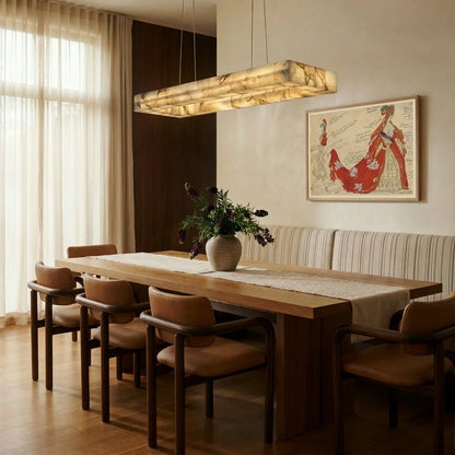 Teva Rectangular Alabaster Chandelier