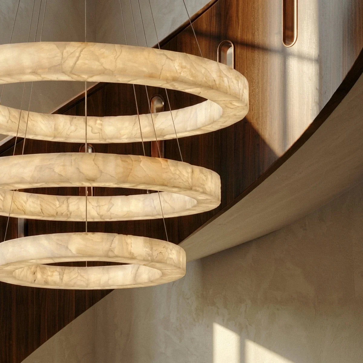 Teva Round Alabaster Chandelier