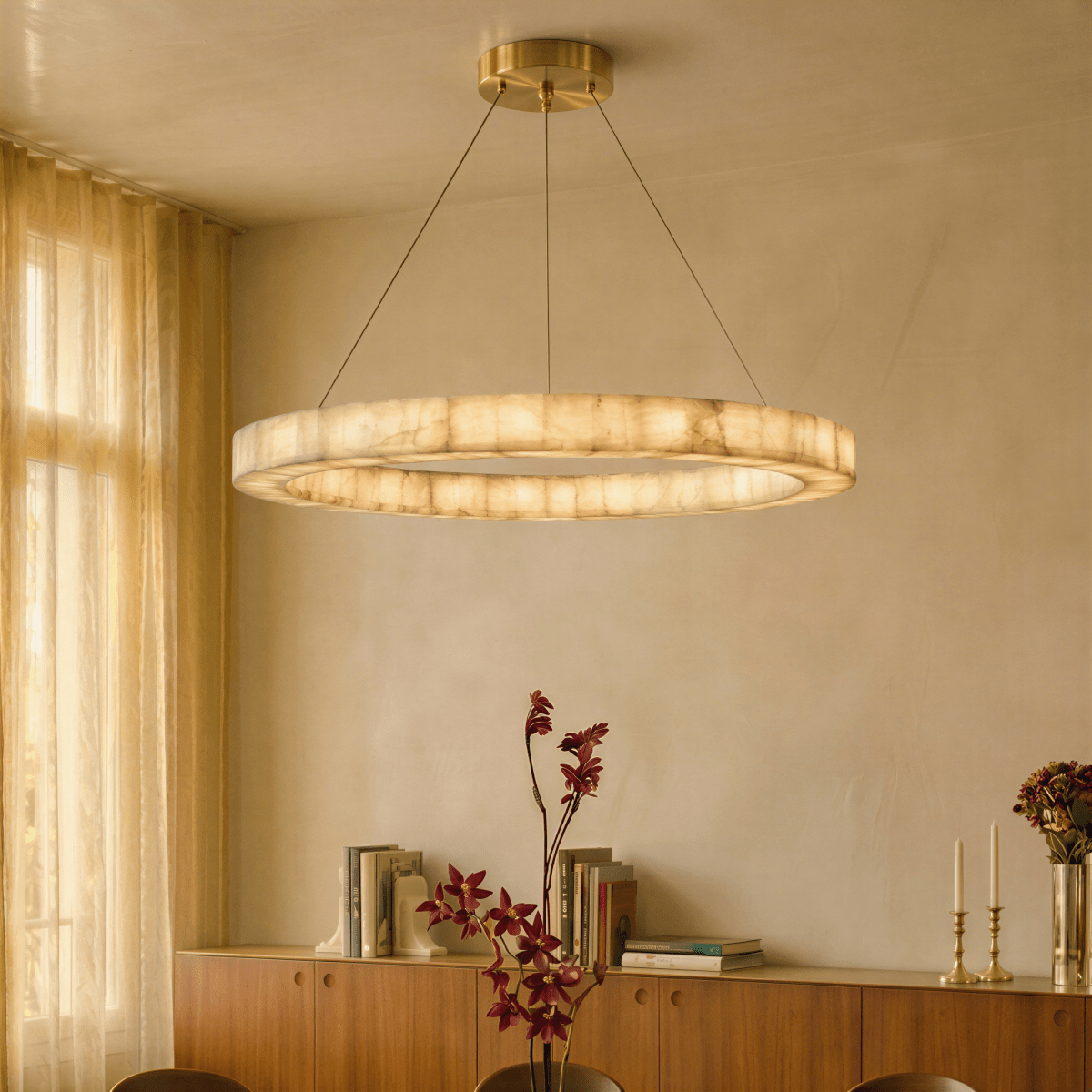 Teva Round Alabaster Chandelier