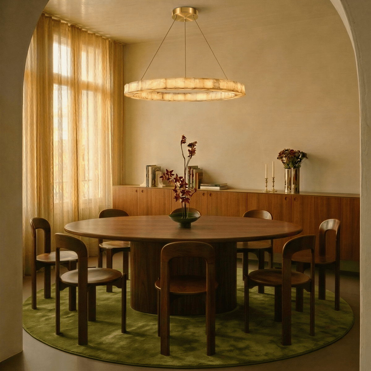 Teva Round Alabaster Chandelier