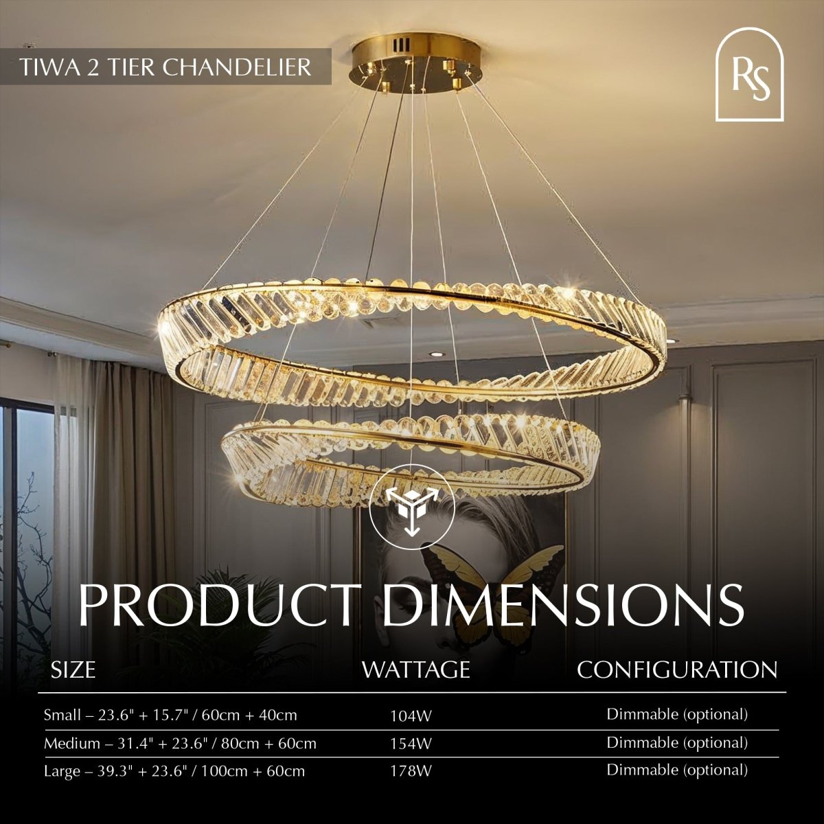 Tiwa 2-Tier Chandelier