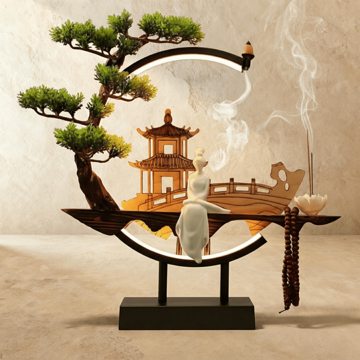 Tranquil Incense Burner Table Lamp