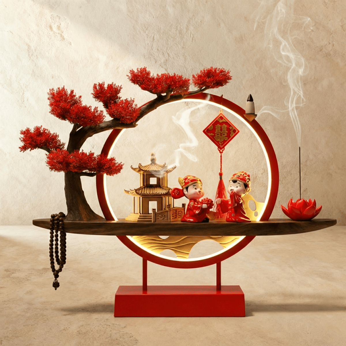 Tranquil Incense Burner Table Lamp