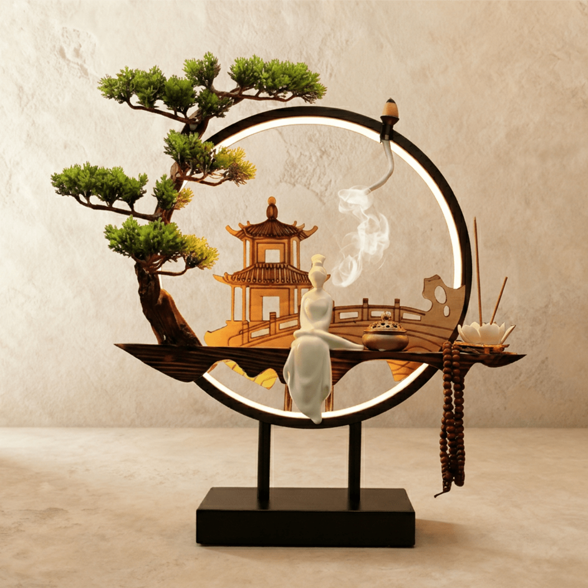 Tranquil Incense Burner Table Lamp