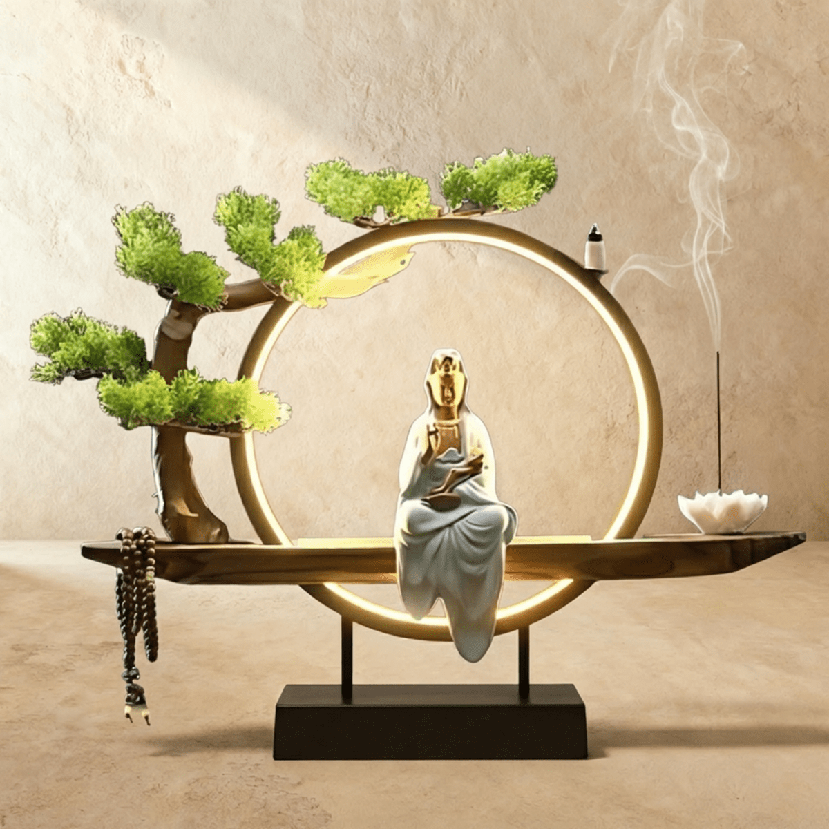 Tranquil Incense Burner Table Lamp