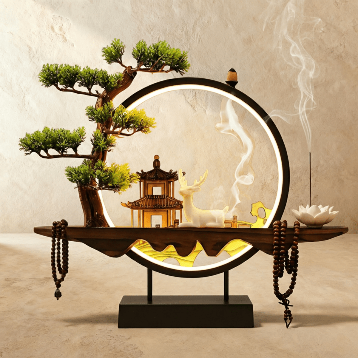 Tranquil Incense Burner Table Lamp