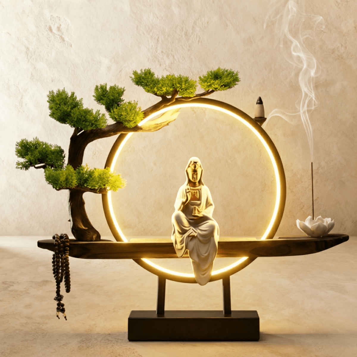 Tranquil Incense Burner Table Lamp