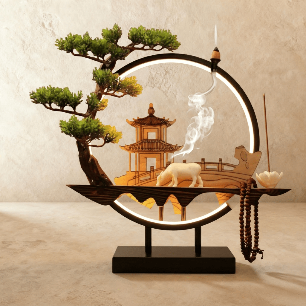 Tranquil Incense Burner Table Lamp