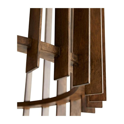 Walnut Slat Five-Globe Chandelier