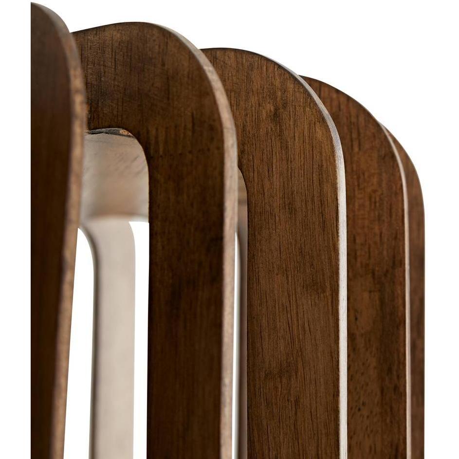 Walnut Slat Five-Globe Chandelier