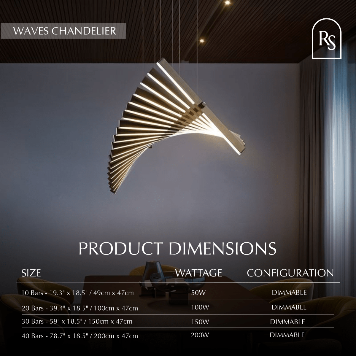 Waves Chandelier